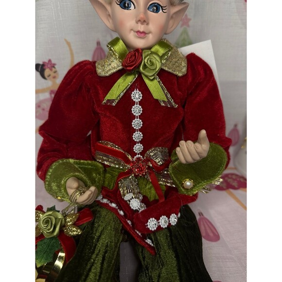 Jingles & Joy Christmas Elf Shelf Sitter, Red/Green - Picture 3 of 5